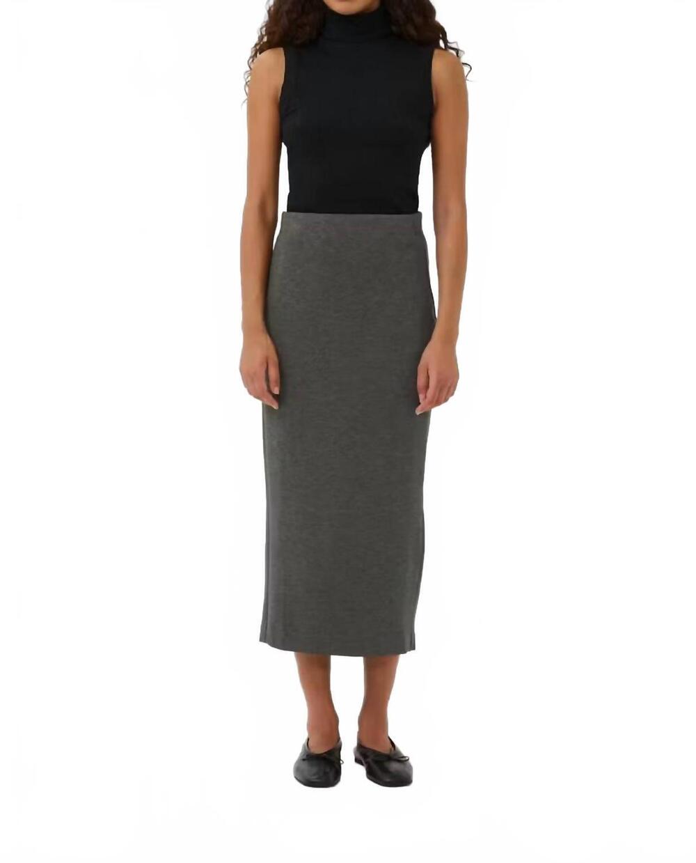 NEW INWEAR aida pencil skirt in dark grey melange